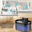 Wireless Cat Water Fountain with Battery Operated 2.2L Automatic Cat Water Dispenser Rechargeable Drinking Fountain for Cats Indoor with Motion Sensor