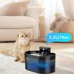 Wireless Cat Water Fountain with Battery Operated 2.2L Automatic Cat Water Dispenser Rechargeable Drinking Fountain for Cats Indoor with Motion Sensor