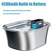 Wireless Cat Water Fountain Stainless Steel,3.2L Pet Fountain Battery Operated with Motion Sensorfor Drinking Multi-Filtration