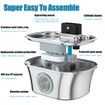 Wireless Cat Water Fountain Stainless Steel,3.2L Pet Fountain Battery Operated with Motion Sensorfor Drinking Multi-Filtration