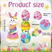 Easter Yard Signs 2pcs with Stakes Cute Bunny Eggs Garden Decorations Outdoor Holiday Welcome Festival Party Supplies Lawn Garden Yard Decor
