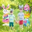 Easter Yard Signs 2pcs with Stakes Cute Bunny Eggs Garden Decorations Outdoor Holiday Welcome Festival Party Supplies Lawn Garden Yard Decor