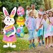 Easter Yard Signs 2pcs with Stakes Cute Bunny Eggs Garden Decorations Outdoor Holiday Welcome Festival Party Supplies Lawn Garden Yard Decor