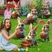 Easter Yard Signs 6pcs with Stakes Cute Bunny Eggs Garden Decorations Outdoor Holiday Welcome Festival Party Supplies Lawn Garden Yard Decor