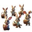 Easter Yard Signs 6pcs with Stakes Cute Bunny Eggs Garden Decorations Outdoor Holiday Welcome Festival Party Supplies Lawn Garden Yard Decor