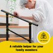 Stair Handrails Outdoor Steps Rail 2-3 Step Staircase Railings Fence Indoor Concrete Balcony Porch Deck 97x102.5cm