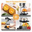 Manual Juicer Fruit Juice Presser Extractor Lemon Squeezer Maker Orange Citrus Hand Press Commercial Home Kitchen Lime Apple Machine Black