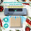 Kitchen Vacuum Sealer Fresh Meat Dry Wet Food Saver Storage Machine Heat Packing 80Kpa 120W Countertop Automatic Airtight Sous Vide Vac Jar with Bags