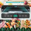Kitchen Vacuum Sealer Fresh Meat Dry Wet Food Saver Storage Machine Sous Vide Heat Packing 80Kpa 120W Countertop Auto UV Airtight Vac Jar with Bags