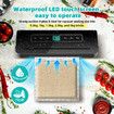 Kitchen Vacuum Sealer Fresh Meat Dry Wet Food Saver Storage Machine Sous Vide Heat Packing 80Kpa 120W Countertop Auto UV Airtight Vac Jar with Bags