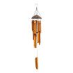 Handmade Wind Chimes 5 Bamboo Bell Tubes, Half Coconut Wood Top, Low Deep Tone Wooden Chimes Outdoor Indoor Home Decor 25 inch
