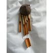 Handmade Wind Chimes 5 Bamboo Bell Tubes, Half Coconut Wood Top, Low Deep Tone Wooden Chimes Outdoor Indoor Home Decor 25 inch