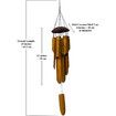 Handmade Wind Chimes 5 Bamboo Bell Tubes, Half Coconut Wood Top, Low Deep Tone Wooden Chimes Outdoor Indoor Home Decor 25 inch