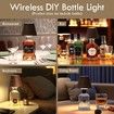 Wireless Bottle Lamp Shades for Table Lamps,3 Level Brightness Touch Lamps,Rechargeable Lamp Cordless Lamp,Modern Wine Bottle Light Walnut 2Pack