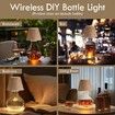 Wireless Bottle Lamp Shades for Table Lamps,3 Level Brightness Touch Lamps for Nightstand,Rechargeable Lamp Cordless Lamp,Modern Wine Bottle Light