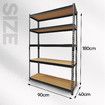 Luxsuite 5 Tier Shelving Pallet Storage Unit Book Shelve Plant Display Shelf Racking Adjustable for Garage Warehouse Kitchen Utility Laundry Room
