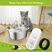 9 Pack Replacement Filters & Replacement Pre-Filter Sponges for Stainless Steel Pet Faountain with Water Level Window for Dog Cat Water Dispenser Bowl