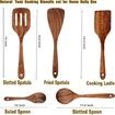 5 Pack Wooden Utensils for Cooking, Wood Spoons for Cooking Non-Stick Wood Kitchen Utensil Set Teak Wood Spatulas for Cooking Kitchen Tools