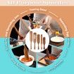 5 Pcs Wooden Spurtle Set, Natural Teak Kitchen Utensil Set Heat Resistant Non-Stick Wooden Spoons Tools for Cooking