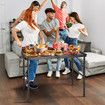 Folding Grill Table, Portable Camping Table with Extension Board,Height Adjustable Metal Table,Lightweight OutdoorTable for Camping, Picnic and BBQ