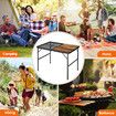Folding Grill Table, Portable Camping Table with Extension Board,Height Adjustable Metal Table,Lightweight OutdoorTable for Camping, Picnic and BBQ
