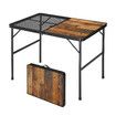 Folding Grill Table, Portable Camping Table with Extension Board,Height Adjustable Metal Table,Lightweight OutdoorTable for Camping, Picnic and BBQ