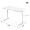 Electric Standing Desk Sit Stand Up Computer Office Furniture Motorised White Height Adjustable Table with Storage Tempered Glass Top Wireless USB