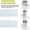 Pool Pump Hose Replacement 4PCS Diameter 3.17cm Filter Compatible Intex Above Ground Swimming Pools Pumps 149cm Long White