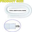 2 Pack Pool Pump Replacement Hose,1.25Inch Diameter, 59 Inch Long Pool Filter Replacement Hoses for Above Ground Pools,Compatible with Intex Pump (White)