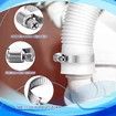 2 Pack Pool Pump Replacement Hose,1.25Inch Diameter, 59 Inch Long Pool Filter Replacement Hoses for Above Ground Pools,Compatible with Intex Pump (White)