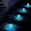 2 Pcs Mosaic Solar Lanterns Outdoor Waterproof Jar Lights Solar Powered, Hand Paste 141 Crystal Mosaics Table Hanging Garden Backyard Decor Lamps, Blue