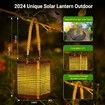 2Pcs Solar Lanterns Outdoor Lights Waterproof Garden Decor, Gifts for Women Mom Grandma, 2 Modes Hanging Solar Lights