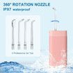 Portable Water Flosser,Travel Water Flosser Picks,Mini Cordless Oral Irrigator Rechargeable Power Dental with Telescopic Water Tank, IPX7 Wateroproof,Pink
