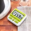 Digital Kitchen Timer with Mute/Loud Alarm Switch On/Off Switch, 24 Hour Clock & Alarm, Large LCD Display (Green)