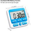Digital Kitchen Timer with Mute/Loud Alarm Switch On/Off Switch, 24 Hour Clock & Alarm, Large LCD Display (Blue)