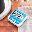 Digital Kitchen Timer with Mute/Loud Alarm Switch On/Off Switch, 24 Hour Clock & Alarm, Large LCD Display (Blue)