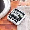 Digital Kitchen Timer with Mute/Loud Alarm Switch On/Off Switch, 24 Hour Clock & Alarm, Large LCD Display (Black)