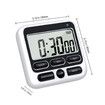 Digital Kitchen Timer with Mute/Loud Alarm Switch On/Off Switch, 24 Hour Clock & Alarm, Large LCD Display (Black)