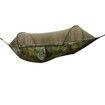 Camping Hammock Outdoor Anti-Rollover Nylon Hammock with Mosquito Net Automatic Quick-Opening Pole Mosquito Net Hammock Hammock(240 * 140cm)Army Green