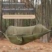 Camping Hammock Outdoor Anti-Rollover Nylon Hammock with Mosquito Net Automatic Quick-Opening Pole Mosquito Net Hammock Hammock(240 * 140cm)Army Green