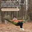 Camping Hammock Outdoor Anti-Rollover Nylon Hammock with Mosquito Net Automatic Quick-Opening Pole Mosquito Net Hammock Hammock(240 * 140cm)Army Green
