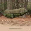 Camping Hammock Outdoor Anti-Rollover Nylon Hammock with Mosquito Net Automatic Quick-Opening Pole Mosquito Net Hammock Hammock(240 * 140cm)Army Green
