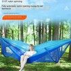 Camping Hammock Outdoor Anti-Rollover Nylon Hammock with Mosquito Net Automatic Quick-Opening Pole Mosquito Net Hammock Hammock(240 * 140cm) Color Blue