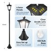 174cm Solar LED Post Light Outdoor Security Pathway Street Garden Pole Lamp Energy Powered Driveway Yard Patio Pillar Lantern