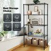 5 Tier Plant Stand Corner Flower Pot Shelf Metal Shelving Unit Bookshelf Storage Rack Tall Display Organizer Garden Planter Holder Heavy Duty Black