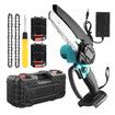 Mini Chainsaw Electric 6 Inch Cordless Chain Saws 21V Battery Powered Handheld Wood Cutter Tree Branch Pruning Trimming Cutting Machine Small Toolbox