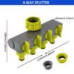 Faucet Water Pipe Connector One in Four Out Valve Diverter Garden Watering Lawn Maintenance, 4 Way Garden Hose Splitter