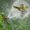 Lawn Garden Sprinkler 360 Degree Rotary Water Irrigation Sprinkler Sprayer for Lawn Garden Yard Golf Grass Metal Impulse Spike Hose Garden Tool, 1 Pack