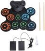 Electronic Drum Practice Pad,Roll Up Drum Set with Dual Speakers,9 Pads,Foot Pedals,Sticks,Portable Drum Pad with Surround Sound,Games,MIDI,Recording