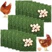 6Pcs Chicken Nesting Pads Artificial Grass Mat Chickens Nesting Box Pads Rug Carpet Synthetic Turf Mat Pet Training Grass for Egg Chicken Coop